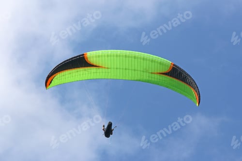 Preview: Paraglider Flying Wing In A Blue Sky