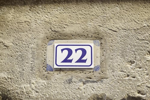 Preview: Number Twenty-Two On A Wall, Detail Of A Number Of Information In A House In The City