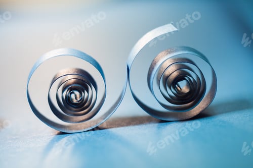 Preview: Macro, Abstract, Background Picture Of Blue Paper Spirals On Paper Background