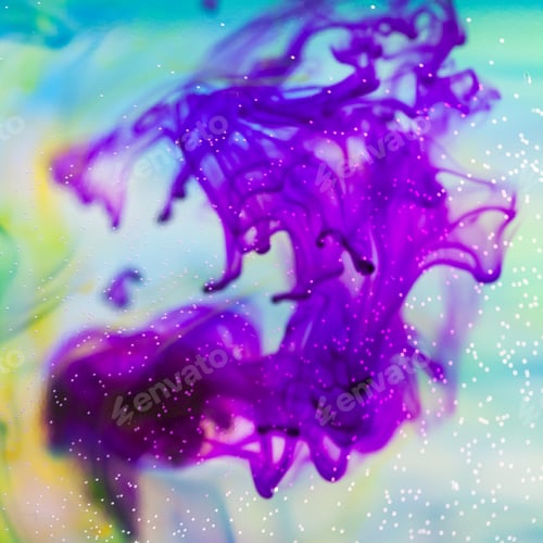 Preview: Abstract Composition With Ink And Small Bubbles. Beautiful Background, Texture And Colors