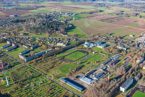 Preview: Aerial View Over The Priekuli Town (Latvia)