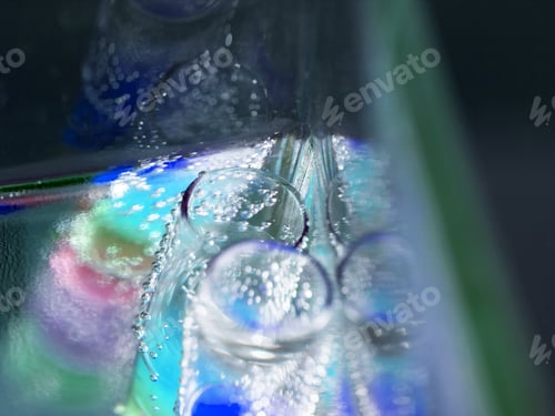 Preview: Abstract Composition With Underwater Tubes With Colorful Jelly Balls Inside And Bubbles