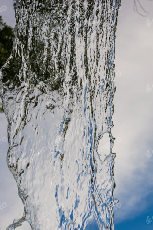 Preview: Transparent Falling Water Vertical Flows, Close Up