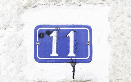 Preview: Number Eleven On The Wall Of A House, Detail Of A Number Of Information, Odd Number