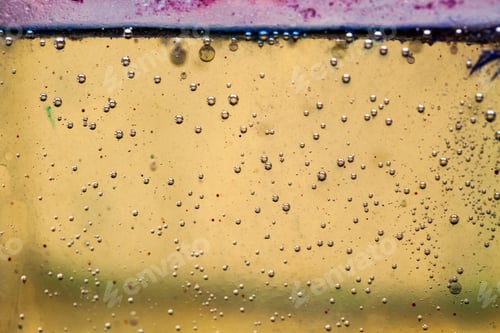 Preview: Abstract Composition With Mix Of Oil, Water And Colorful Ink With Bubbles