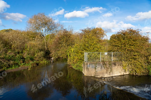 Preview: River Weir On A Sunny Day