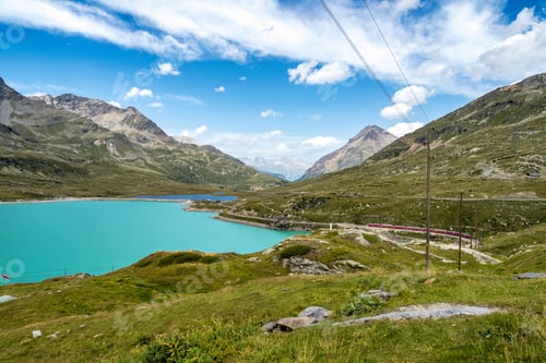 Preview: Mountain Landscape Of The Bernina Mountain Range In Switzerland