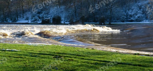 Preview: Fast Flowing River Weir Image
