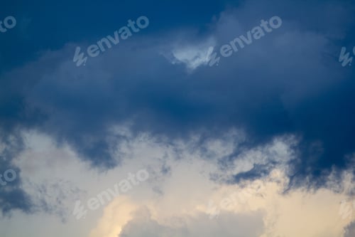 Preview: Beautiful, Dramatic Clouds And Sky. Image Has Grain Texture Seen At Its Maximum Size