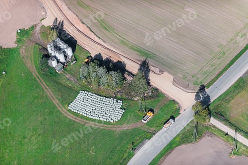 Preview: Aerial View Over The Rural Fields In Summertime