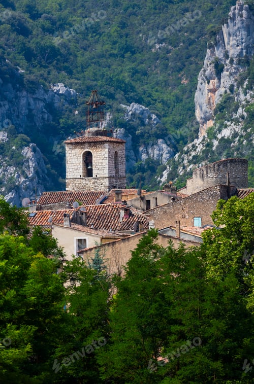 Preview: Quinson Village In Gorges Du Verdon Canyon Natural Park Of The Alps In Haute Provence Region Of