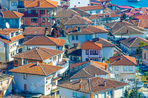 Preview: Aerial View Of Unesco World Heritage City Ohrid In Macedonia, Fyrom Taken From The Top Of Fortress