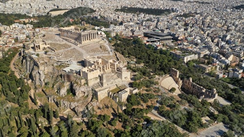 Preview: Aerial Drone Photo Of Magnificent Acropolis Hill And The Parthenon With Great Views To Plaka