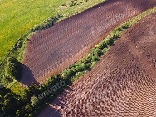 Preview: Drone View On A Plowed Field