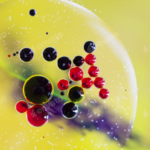 Preview: Abstract, Colorful Composition With Oil, Water And Ink