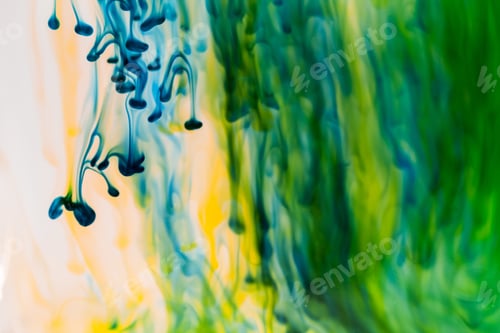 Preview: Abstract Composition With Ink And Small Bubbles. Beautiful Background, Texture And Colors
