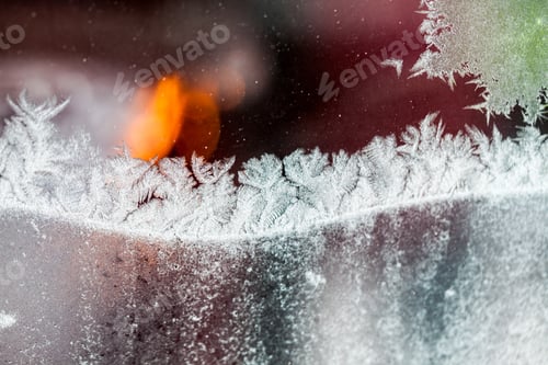 Preview: Ice Flowers On Glass - Texture And Background