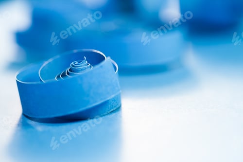 Preview: Macro, Abstract, Background Picture Of Blue Paper Spirals On Paper Background