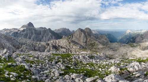 Preview: Hazy View Of The Mountains From Mount Stenar In Slovenia In Julian Alps.
