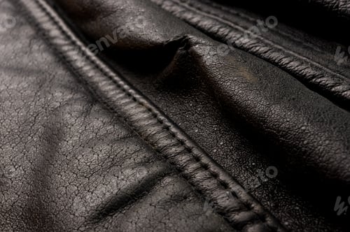 Preview: Old Vintage Genuine Soft Black Leather Texture Background, Top Layer With Pores And Scratches
