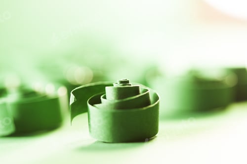 Preview: Macro, Abstract, Background Picture Of Green Paper Spirals On Paper Background