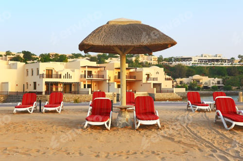 Preview: Beach Of The Luxury Hotel During Sunset, Ras Al Khaima, Uae