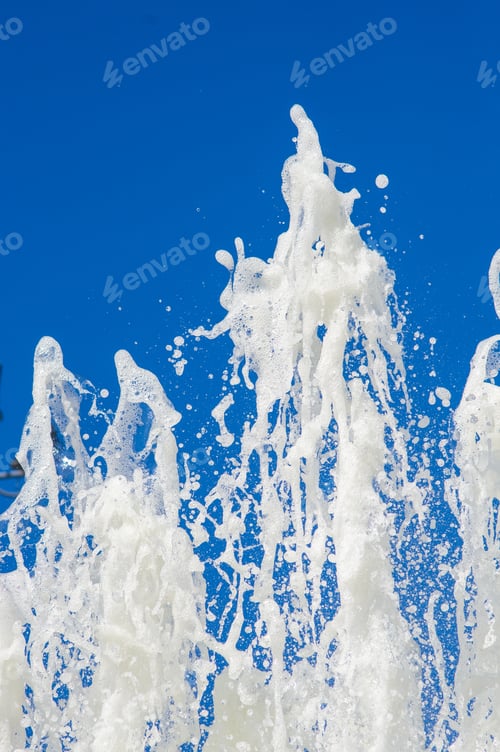 Preview: Fountain In City Park On Hot Summer Day