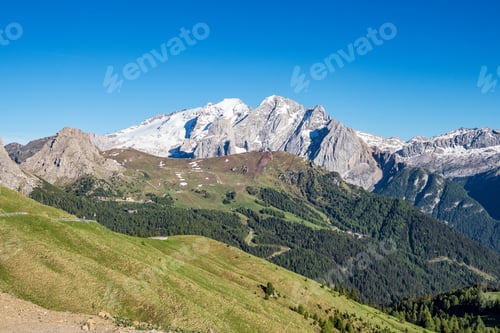 Preview: View Of A Part Of The Sella Group: Dolomites - Canazei, Tn, Italy