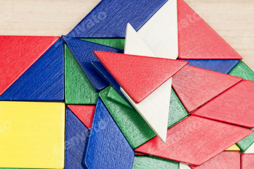 Preview: Colorful Wooden Pieces For Tangram Technique