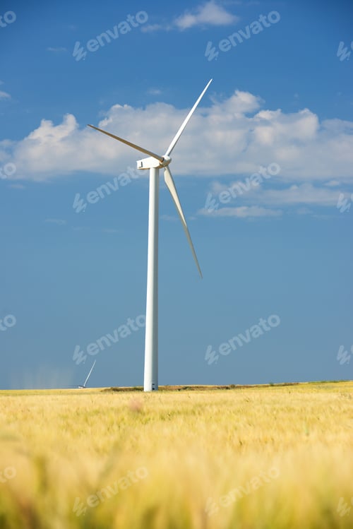 Preview: Wind Turbine For Electric Power Production, Zaragoza Province, Aragon In Spain.