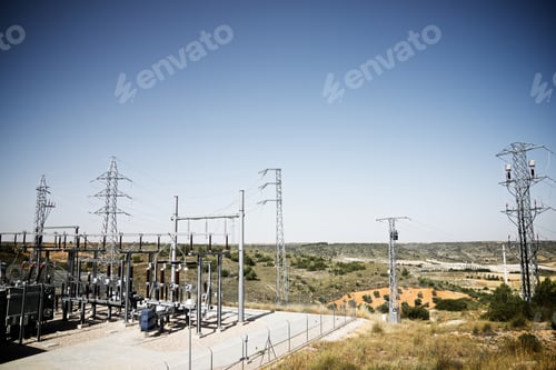Preview: Closeup Of An Electrical Substation, Toledo Province, Castilla La Mancha, Spain.