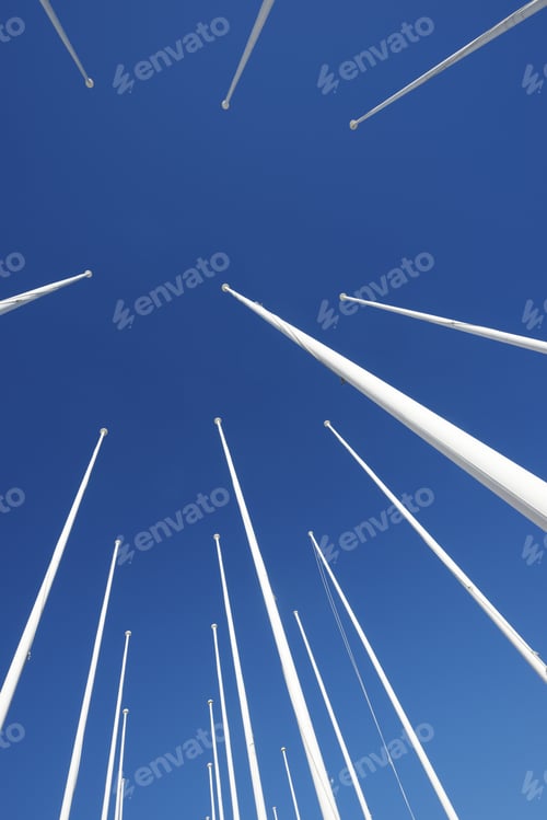 Preview: Masts No Flag And Clear Blue Sky.