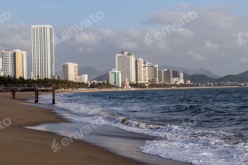 Preview: City Sand Beach, Nha Trang Bay Of The South China Sea In Khanh Hoa Province, Vietnam.