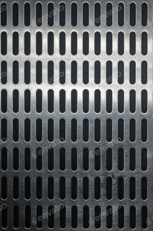 Preview: Stainless Steel Grating With Oblong Holes, Close Up