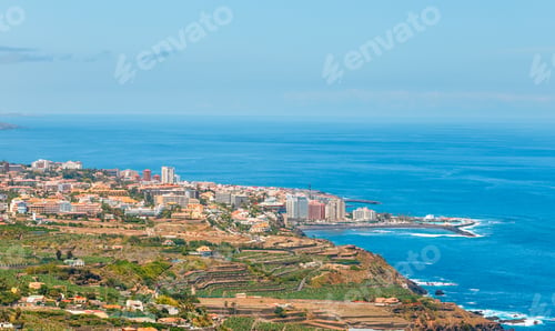 Preview: Aerial View Of City Center Of Puerto De La Cruz, Tenerife, Spain