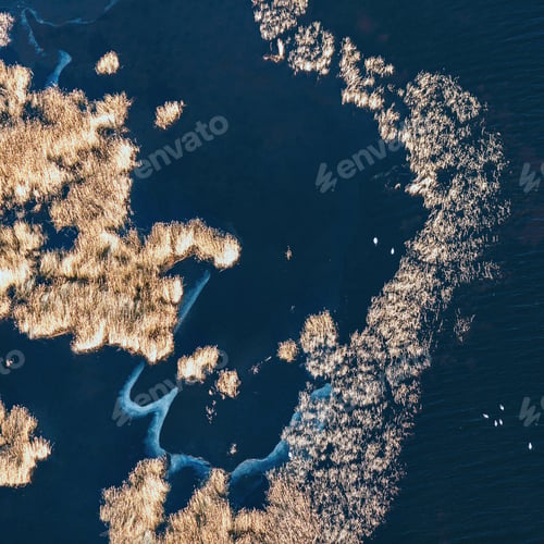 Preview: Aerial View Over The Surface Of Engure Lake (Latvia)