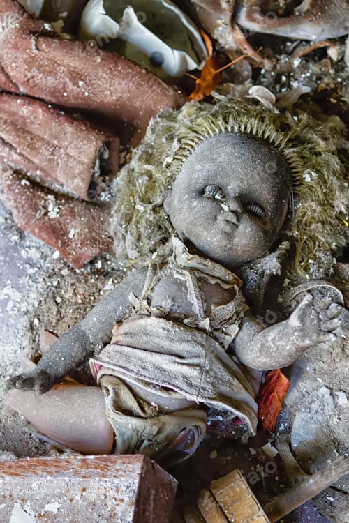 Preview: Broken Doll In Chernobyl And Pripyat School And Kindergarten. Left After Nuclear Power Plant