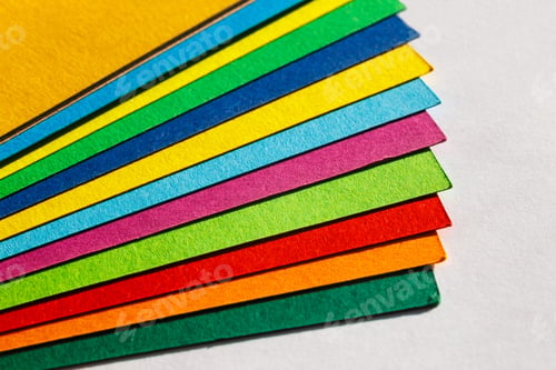 Preview: Colorful Paper Isolated On White Background, Close Up