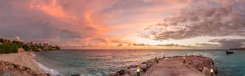 Preview: Sunset At The Beach Restaurant Views Around The Small Caribbean Island Of Curacao