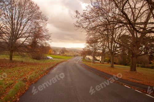 Preview: Wet Weather Autumn Road.
