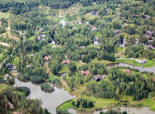 Preview: Aerial View Over The Village And Private Cottages