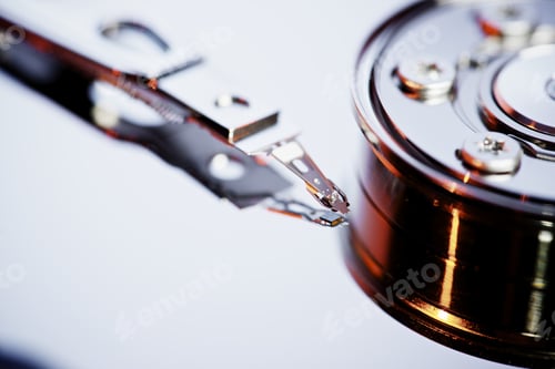 Preview: Closeup Of An Open Computer Hard Drive