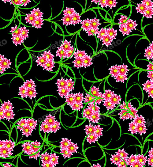 Preview: Bouquet Of Flowers Chrysanthemum Flowers Isolated On Black Background.