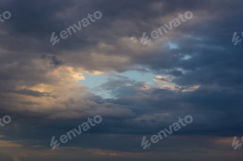 Preview: Landscape With Dramatic Light - Beautiful Golden Sunset With Saturated Sky And Clouds.