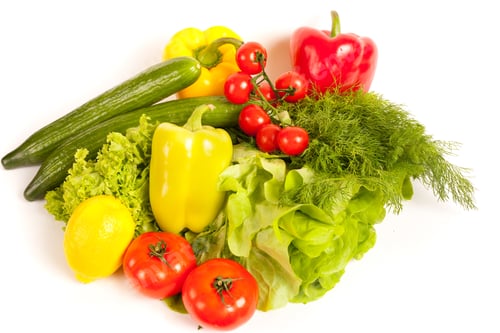 Preview: Close Up Of A Bunch Of Vegetables Isolated On White Background