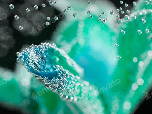 Preview: Abstract Underwater Composition With Blurry Orchid Petals, Bubbles And Light