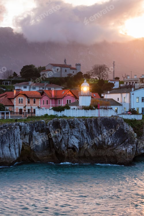 Preview: Lighthouse Of Llanes Town Within Llanes Council Of The Autonomous Community Of Asturias In Spain