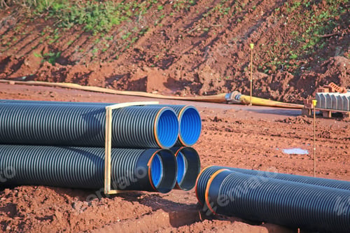 Preview: Pipes On A Road Construction Site