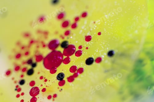 Preview: Abstract, Colorful Composition With Oil, Water And Ink