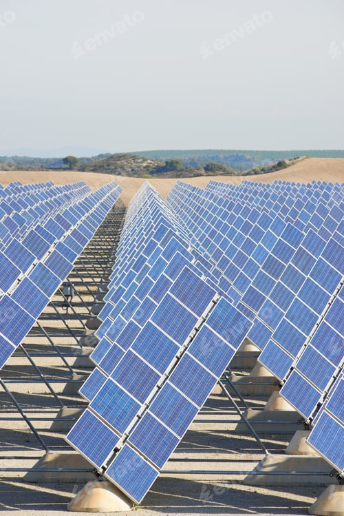 Preview: Photovoltaic Panels For Renewable Electric Production, Zaragoza Province, Aragon, Spain.